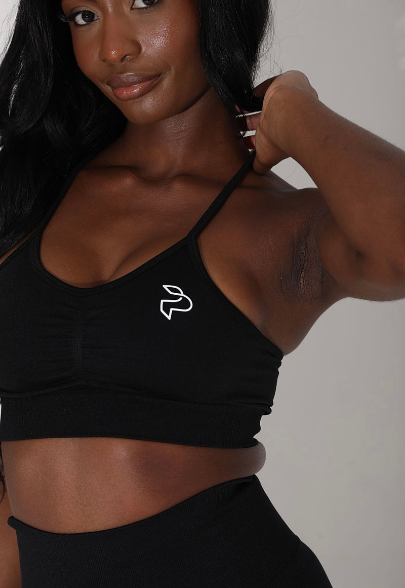 Black High Support Sports Bra