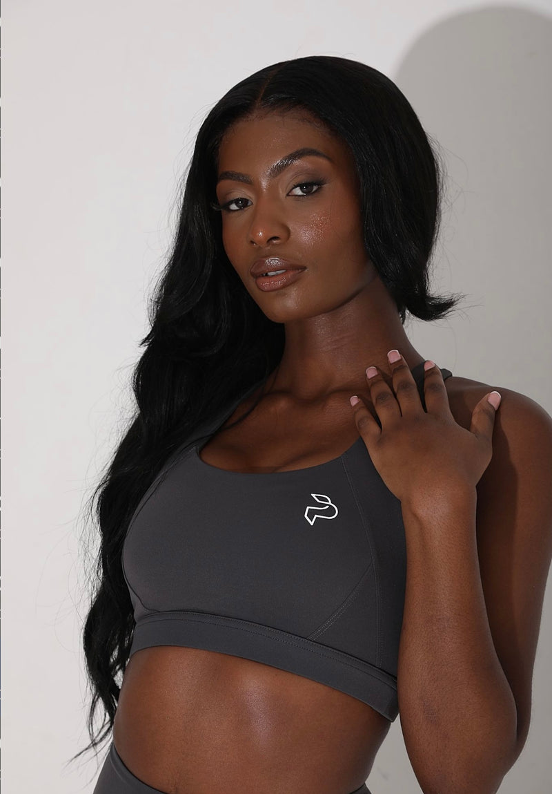 Dark Grey Gym Sports Bra