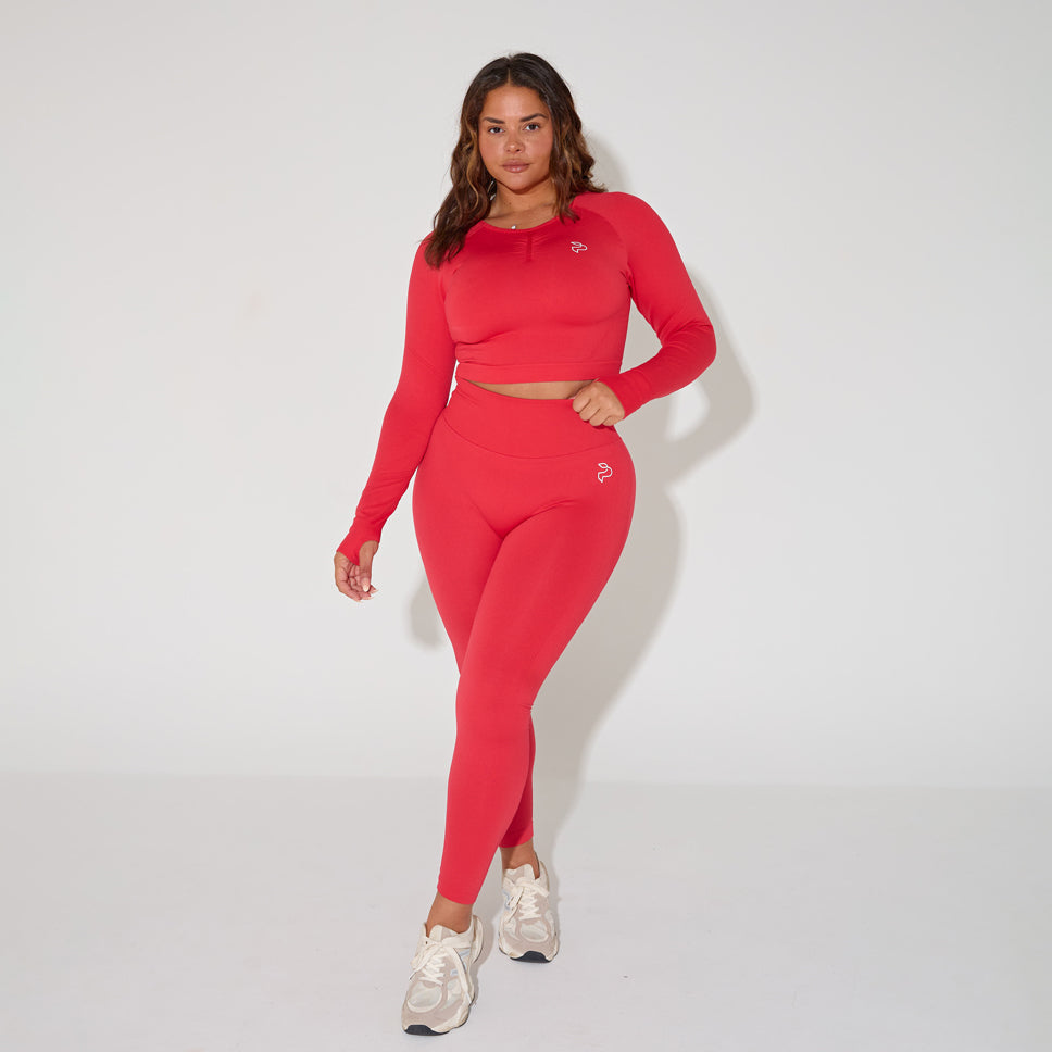 Red Thick Gym Leggings