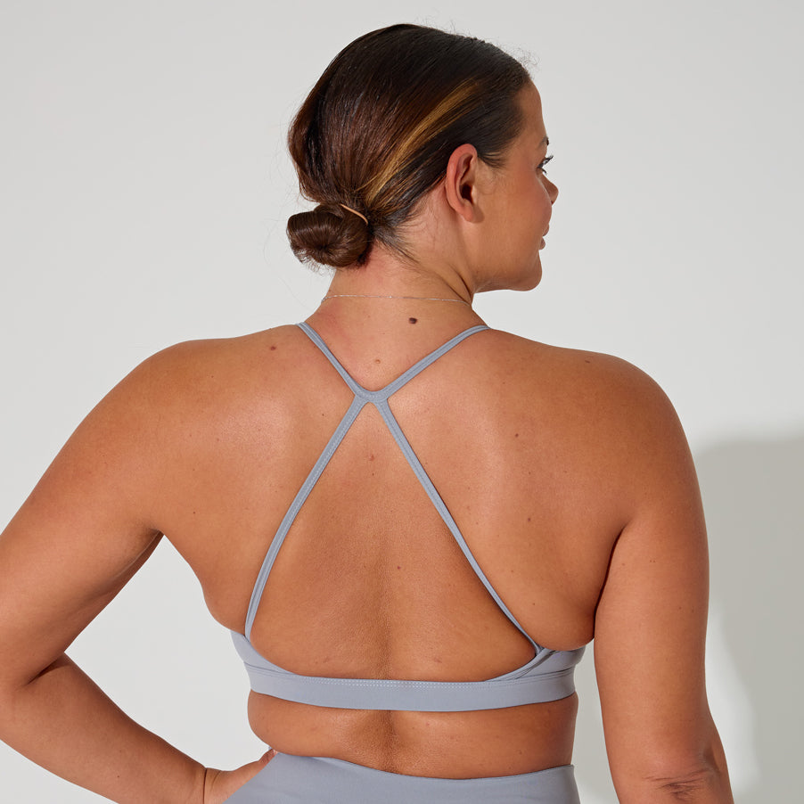 Light Grey Cross Back Sports Bra