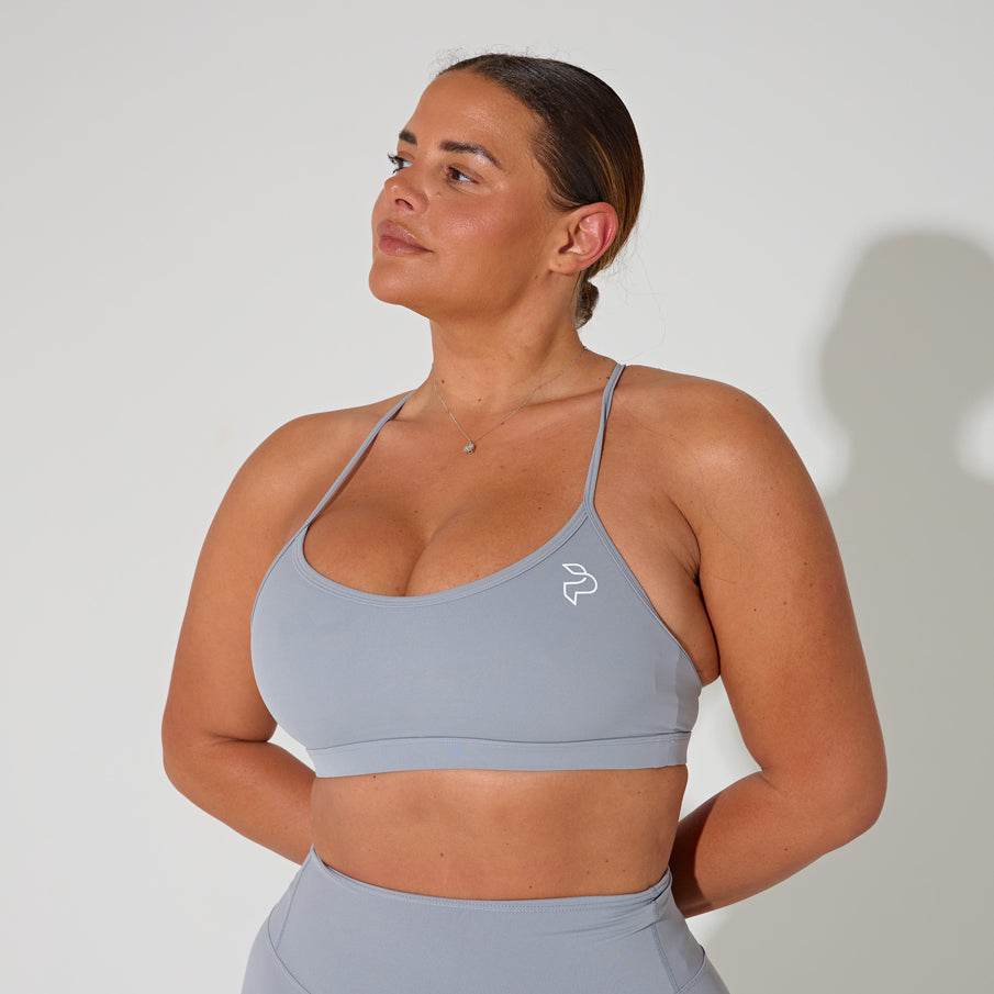 Light Grey Cross Back Sports Bra