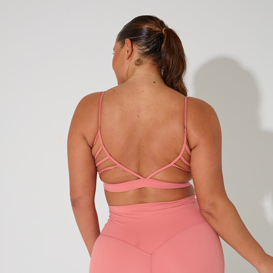 Dusty Pink Butterfly Sports Bra