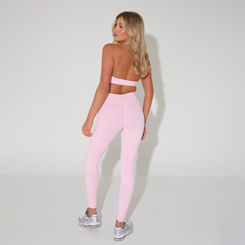 Pink Halter Sports Bra